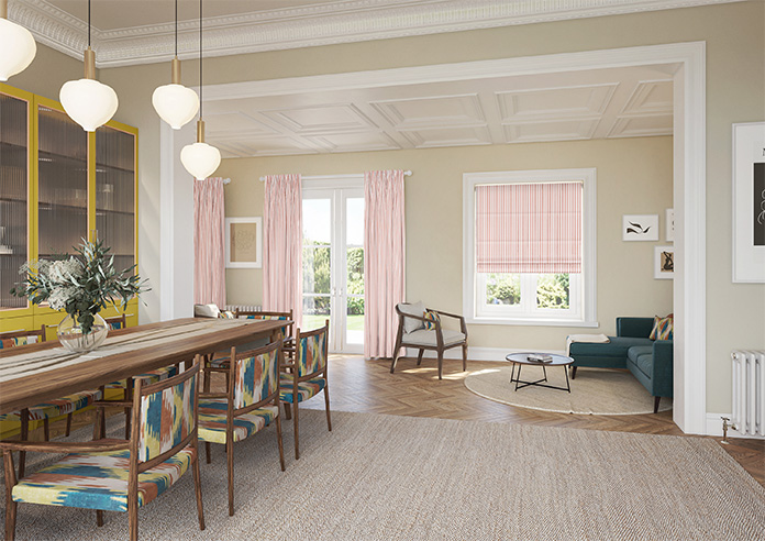 Lace Stripes, Toast Orange - Motorised Roman Blind - Image 6